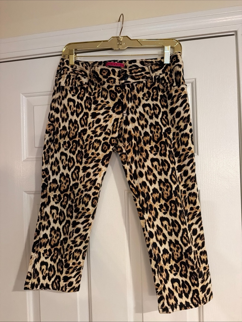 Alice& Olivia Print Women's Stretch cropped Pants - Tan/Black